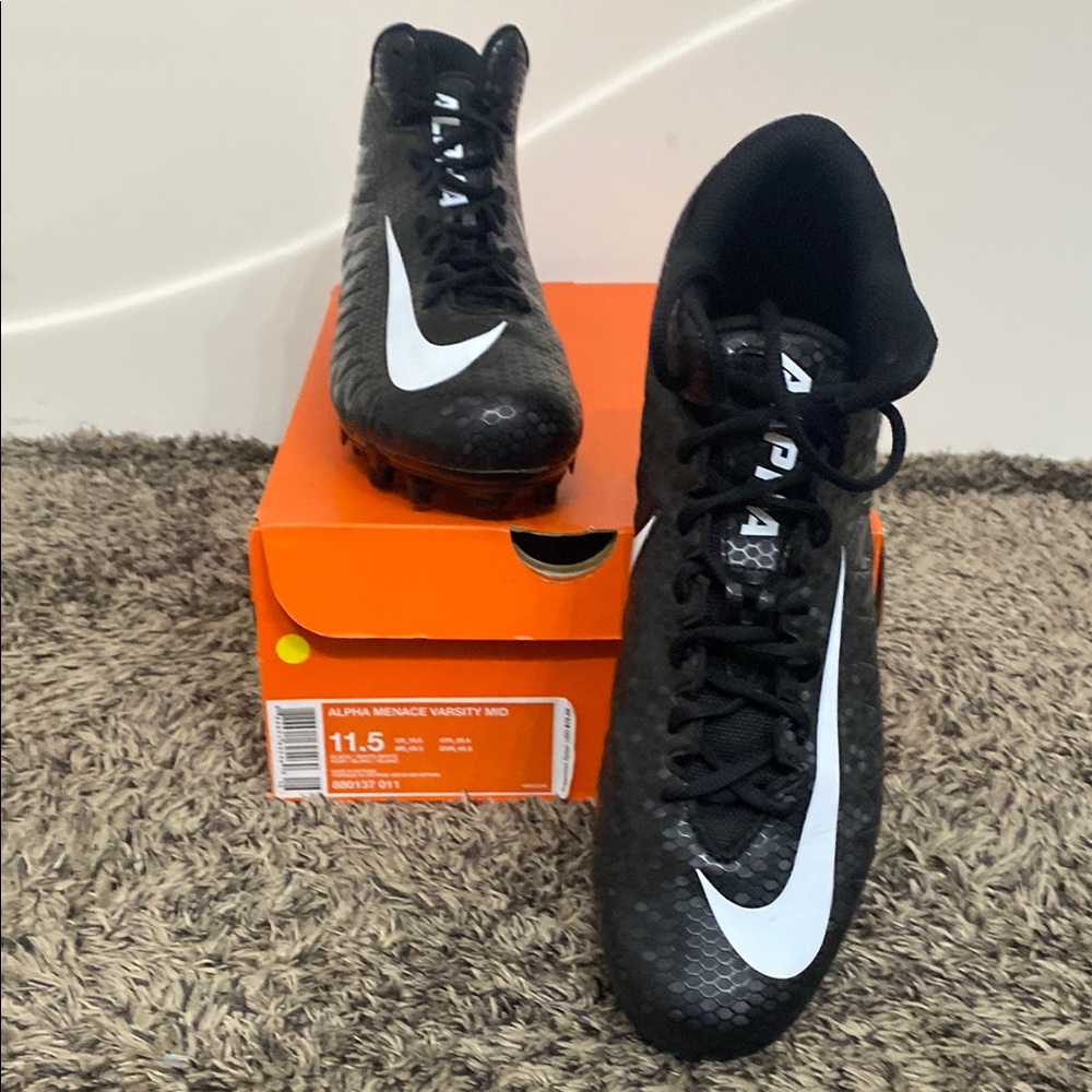 Nike Alpha Menace Black and White Cleats